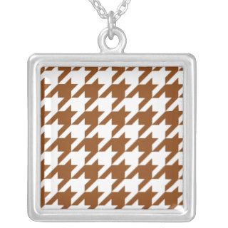 Chocolate Brown White Large Houndstooth Pendants