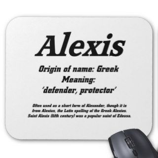 Alexis. Name meaning Mouse Pad