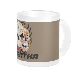 Tattoo Skull Eight Frosted Glass Coffee Mug Cup
