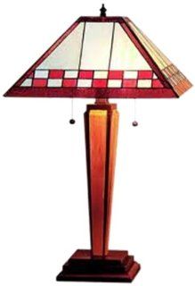 Cal Lighting BO 438 Table Lamp with Stained Glass Shades, Dark Bronze Finish    