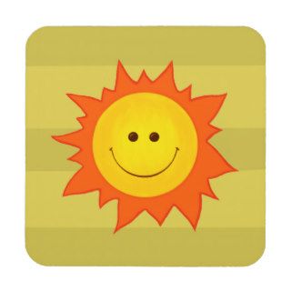 Happy Smiling Sun Drink Coasters