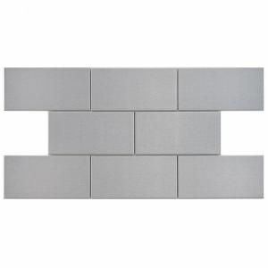 Merola Tile Alloy Subway 3 in. x 6 in. Stainless Steel Over Porcelain Wall Tile (8 Pack) GITAL3SS