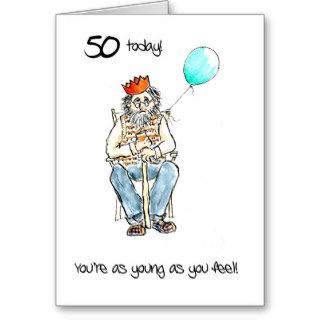 Lighthearted 50th Birthday Card for a Man