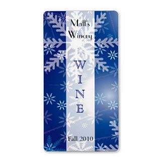 Holiday Snowflakes Wine Labels