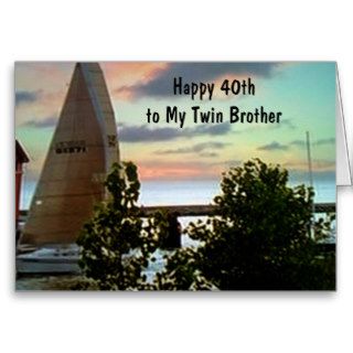 TWIN BROTHER, BEST FRIEND HAPPY BIRTHDAY GREETING CARD
