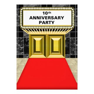 Broadway Marquee Red Carpet 10 th Anniversary Invitation