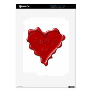 Aaron. Red heart wax seal with name Aaron Skins For iPad 2