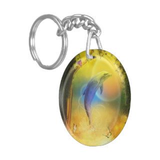 Colorful Dolphin Acrylic Key Chain