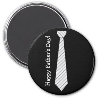 Happy Father's Day Light Gray Stripes Fake Tie Refrigerator Magnet