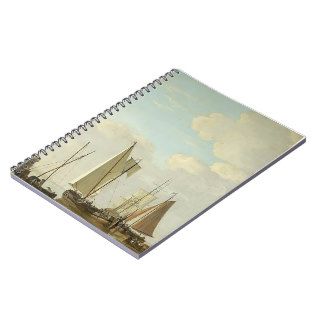 Two Boeiers and Cat under Sail by Jacob van Strij Spiral Note Book