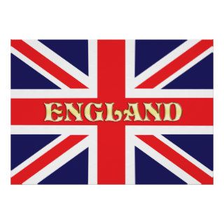 A Union Jack flag with England across it Print