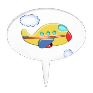 Kid's Colorful Airplane Cake Topper