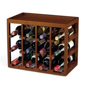 Wine Enthusiast 12 Bottle Cube Stack Wine Rack in Walnut Stain 640 01 01