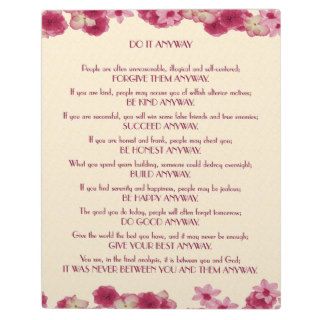 Pink Petals Do It Anyway Photo Plaque