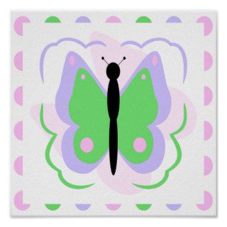 Pretty Purple And Green Butterfly Poster