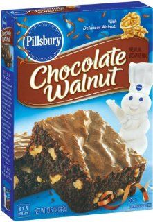 Pillsbury Chocolate Walnut Brownie Mix, 13.5 Ounce Boxes (Pack of 12)  Grocery & Gourmet Food
