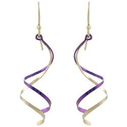 Goldfill, Alloy and Niobium Double Spiral Earrings Gold Overlay Earrings