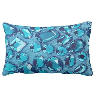 Bling Baby Blue Rhinestone Design Pillows