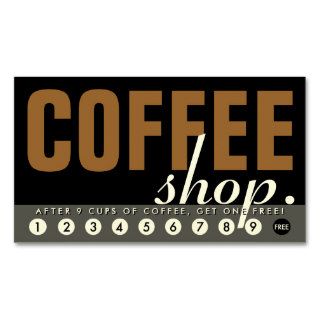 coffee shop rewards program business card