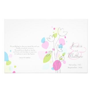 Graphic modern flower petals Wedding Programme Flyer Design