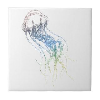 colorful jellyfish drawing ceramic tiles