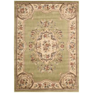 Aubusson Collection Light Green Rug (5'3 x 7'5) Nourison Round/Oval/Square