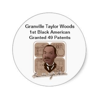Granville T Woods Products w/ Text & Photo #600 Round Stickers