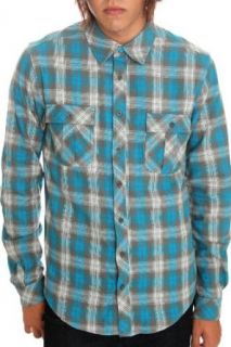 Social Collision Turquoise Grey And White Plaid Flannel Shirt Size  Small at  Mens Clothing store Button Down Shirts