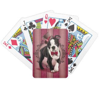 Gentleman Boston Terrier Poker Cards