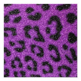 Girly Cute Trendy Purple Glitter Cheetah print Photographic Print