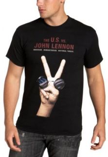 FEA Men's John Lennon U.S. V John Lennon T Shirt, Black, Small Fashion T Shirts Clothing