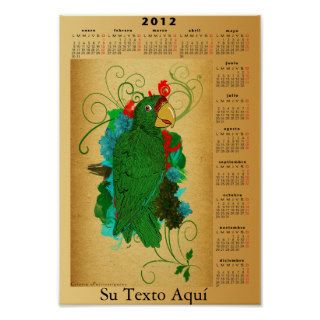 Calendario 2012 con Cotorra Puertorriqueña Poster