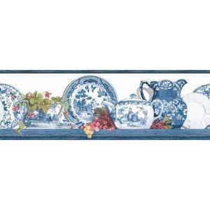 The Wallpaper Company 8 in. x 10 in. Blue Willow Border Sample WC1282925S