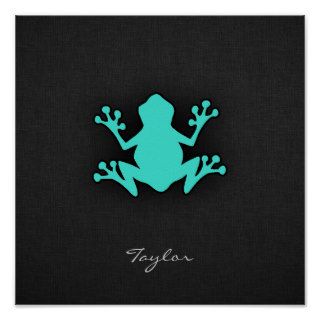 Turquoise Green Frog Posters