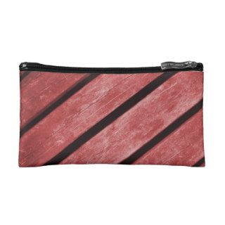 Image of Red Planks of Wood Makeup Bags