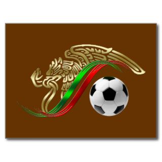 Mexico flag emblem Soccer futbol Logo Post Cards