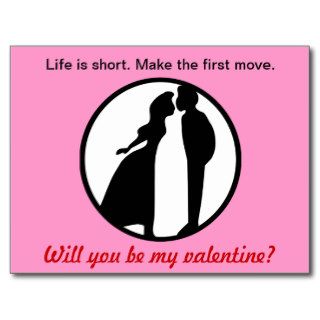 Make the first move Valentine postcard