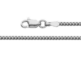 14k White Gold 1.45mm Franco Chain Necklace, 18" Jewelry