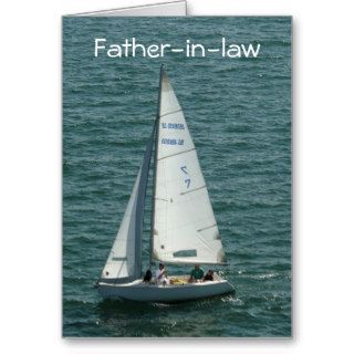 Birthday, Father in law, white sailboat Card