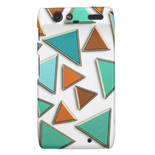 Retro Gold Outlined Triangle Pattern Motorola Droid RAZR Covers
