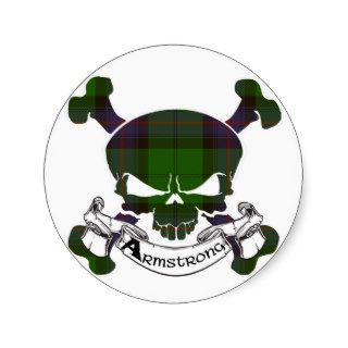 Armstrong Tartan Skull Stickers