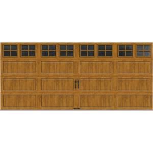 Clopay Gallery Collection 16 ft. x 7 ft. 18.4 R Value Intellicore Insulated Ultra Grain Medium Garage Door with SQ22 Window GR2LU_MO_SQ22