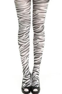 Romwe Women's Slim Zebra Strips Patterns Encase Feet Polyester Tights Rose One Size