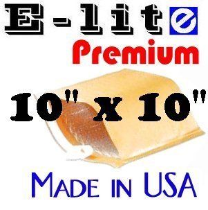 300 Total Pcs #1~#2 Brand"E lite" 10x10 Kraft Bubble Mailers Padded Mailing Envelope Shipping Bags  MADE IN USA (3*100) 
