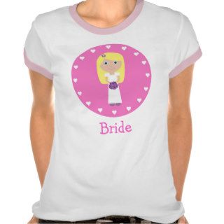 Cute Blonde Cartoon Bride T Shirt