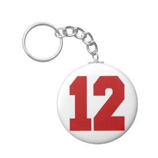 Red Jersey Number 12 Keychain