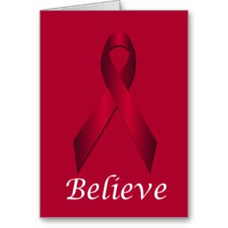 Cranberry Awareness Ribbon Believe Greeting Card