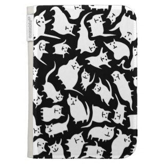 Black & White Crazy Cats Kindle Case