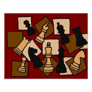 AQ  Abstract Art Chess Board Poster