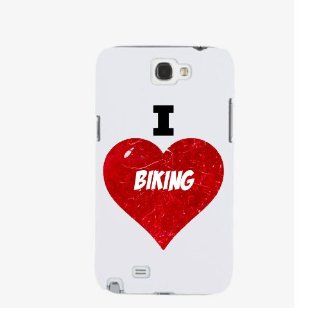 SudysAccessories I Love Heart Biking Samsung Galaxy Note 2 Case Note II Case N7100   SoftShell Full Plastic Snap On Graphic Case Cell Phones & Accessories